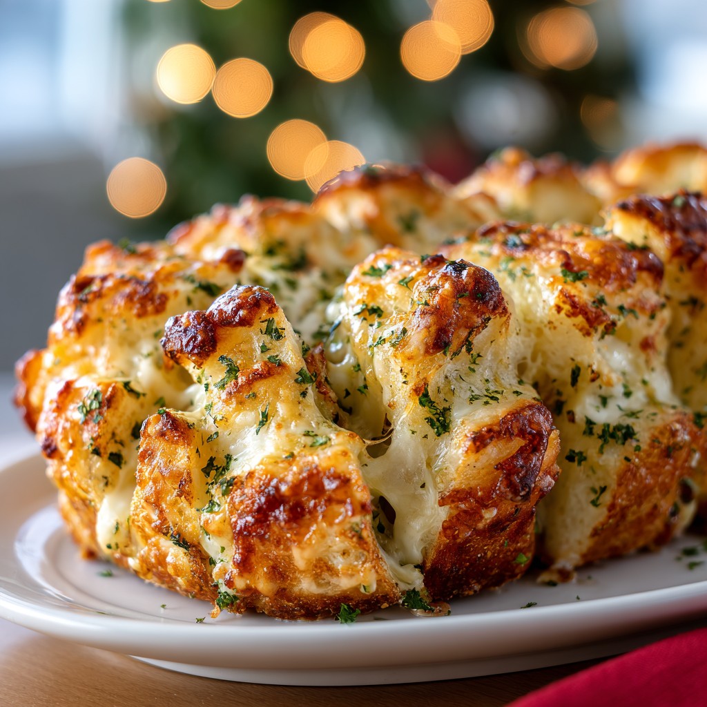 Cheesy Garlic Christmas Tree Bread – A Crowd-Pleasing Appetizer