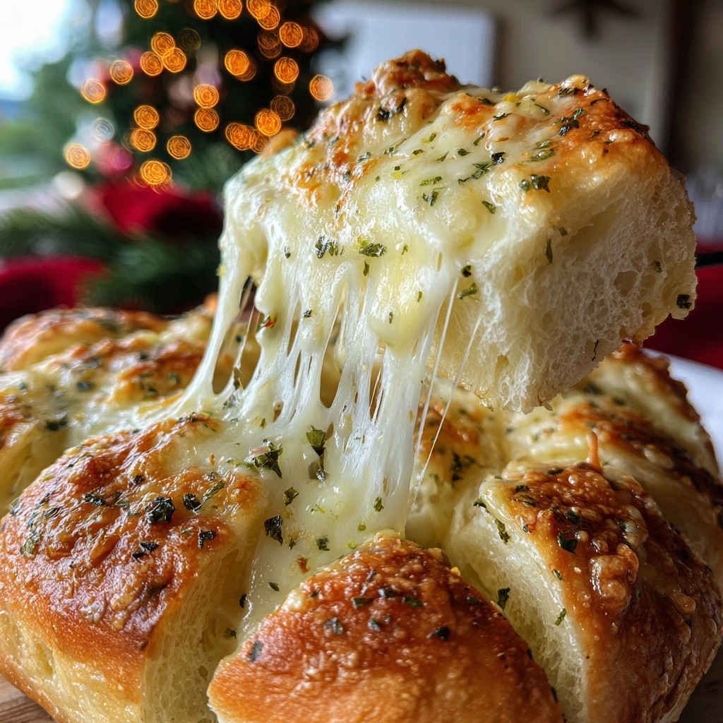 Cheesy Garlic Christmas Tree Bread – A Crowd-Pleasing Appetizer