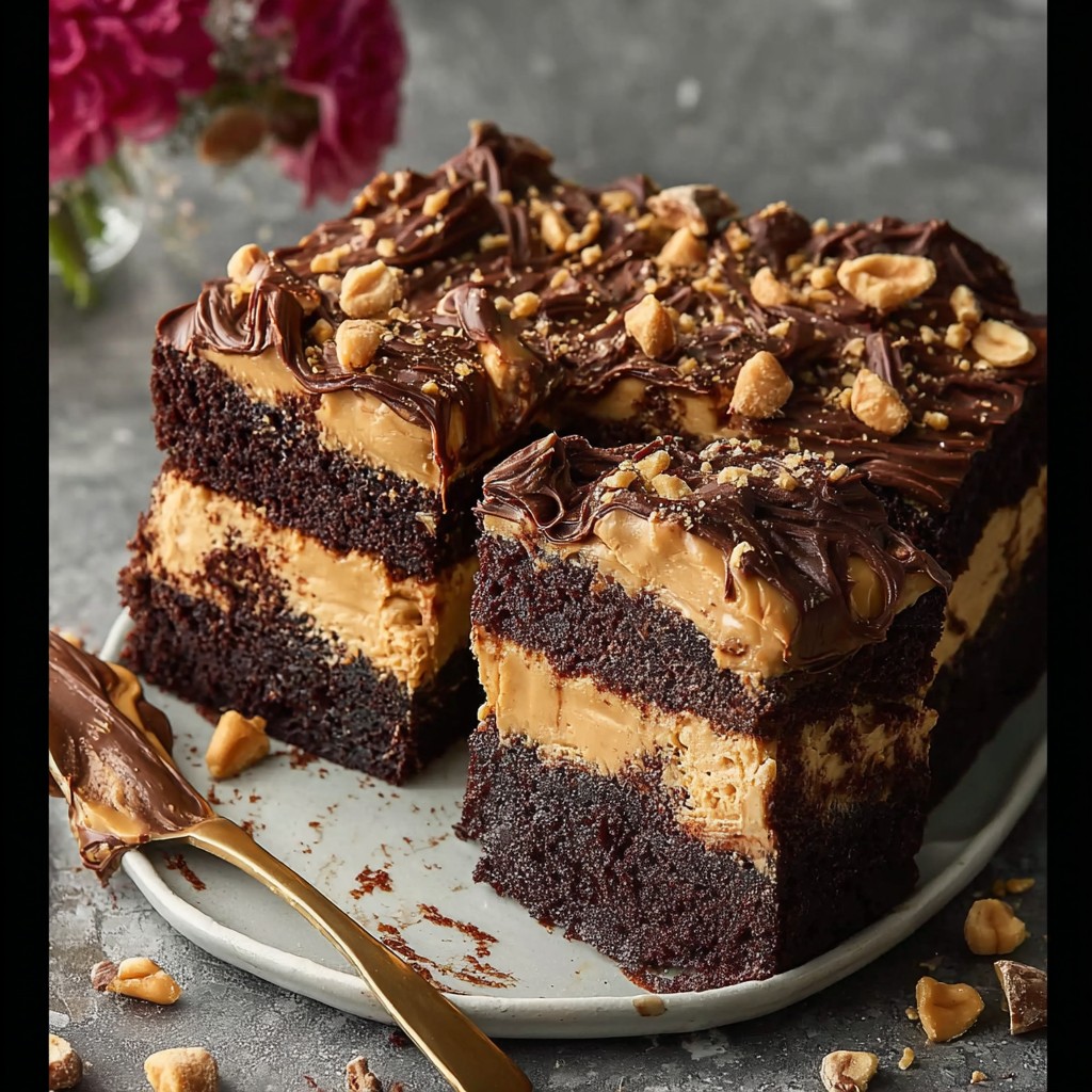 Chocolate Peanut Butter Cake for a Crowd Recipe