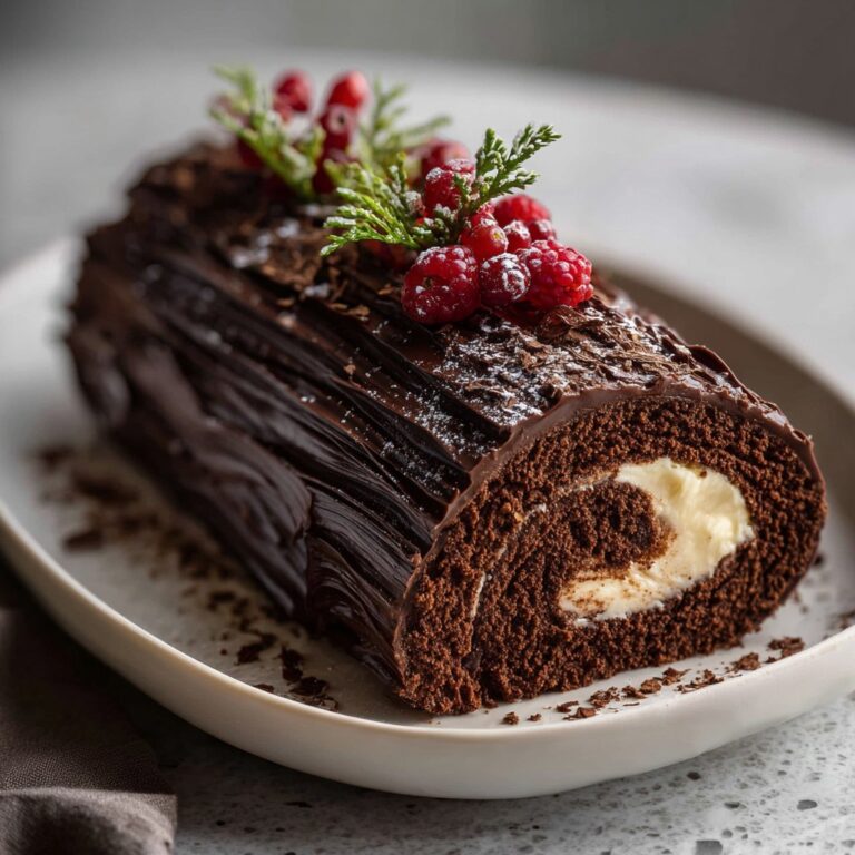 Chocolate Yule Log Cake