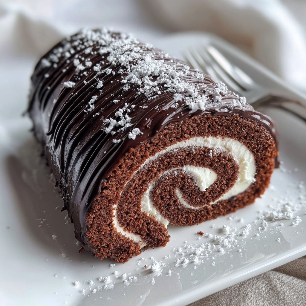 Chocolate Yule Log Cake