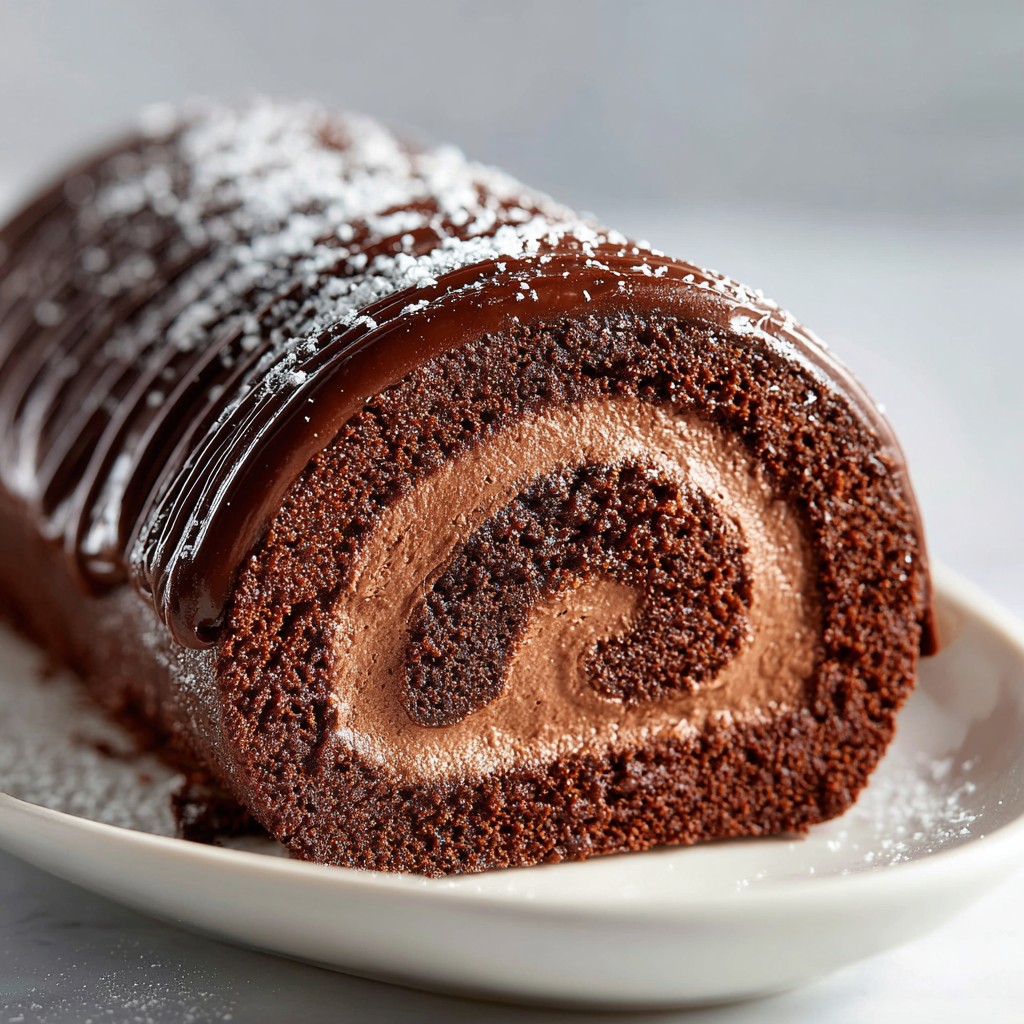 Chocolate Yule Log Cake