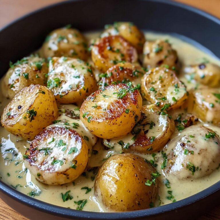 Creamy Garlic Sauce Baby Potatoes Recipe