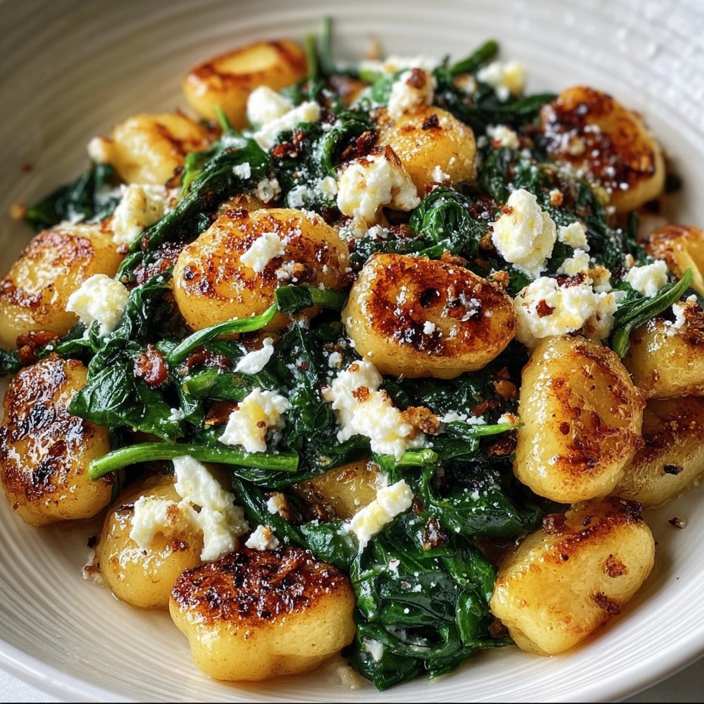 Crispy Gnocchi with Spinach and Feta – A Quick & Flavorful Dinner Idea