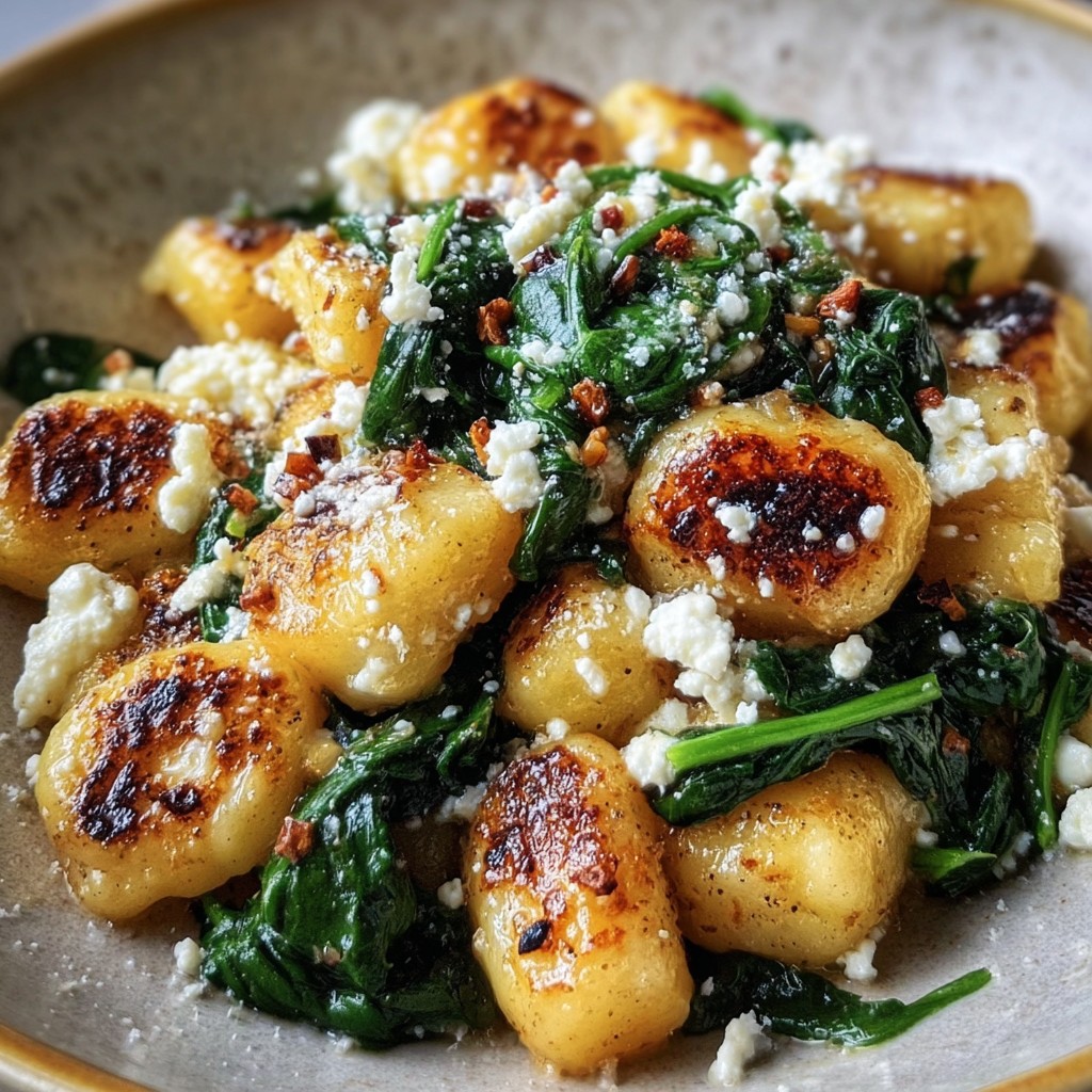 Crispy Gnocchi with Spinach and Feta – A Quick & Flavorful Dinner Idea