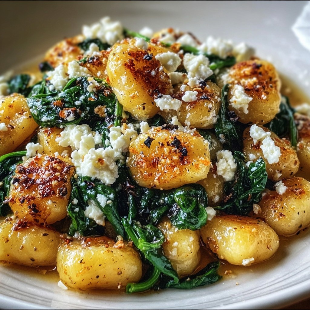 Crispy Gnocchi with Spinach and Feta – A Quick & Flavorful Dinner Idea