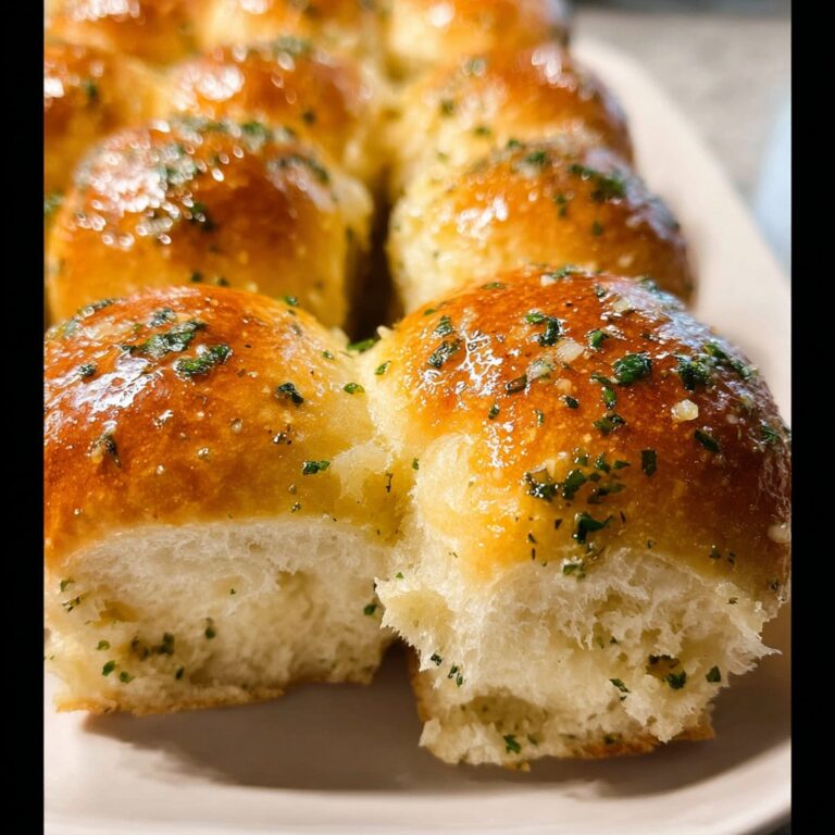 Homemade Garlic Dinner Rolls – Buttery, Fluffy & Easy