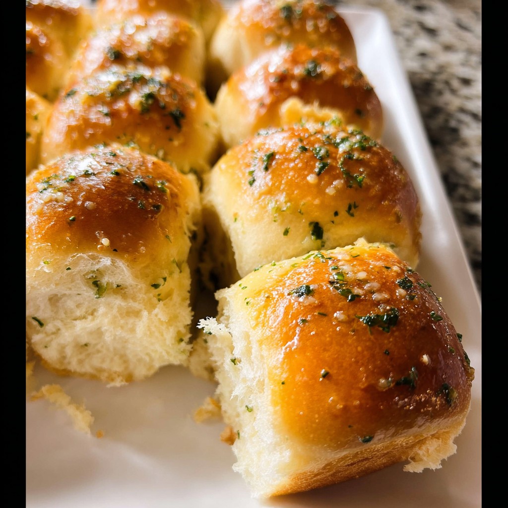 Homemade Garlic Dinner Rolls – Buttery, Fluffy & Easy