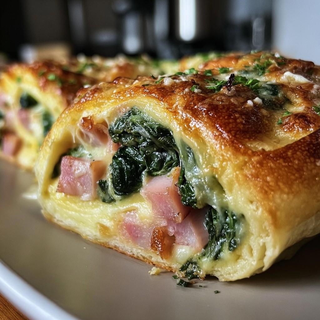 Spinach Ham Breakfast Roll – Easy Brunch Recipe Idea
