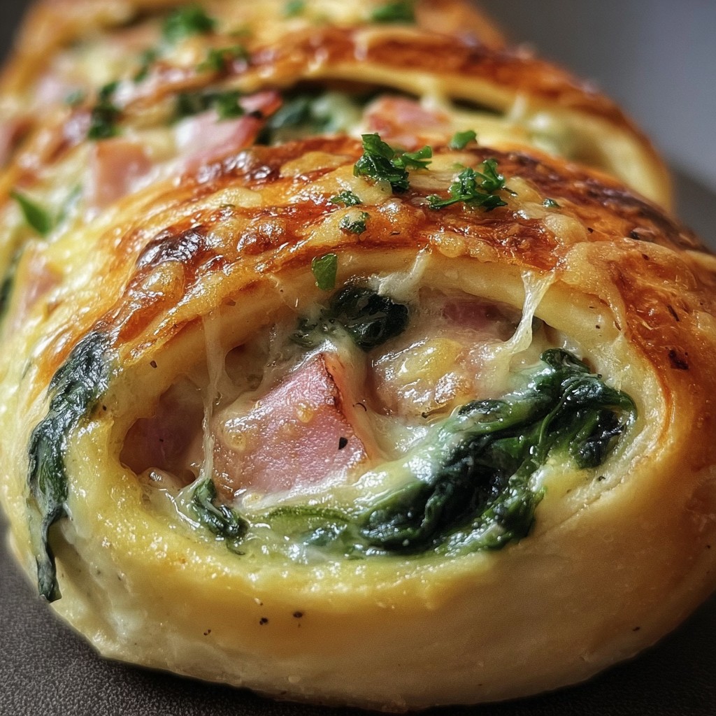 Spinach Ham Breakfast Roll – Easy Brunch Recipe Idea