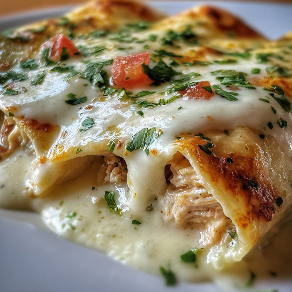 Chicken Enchiladas with Sour Cream White Sauce