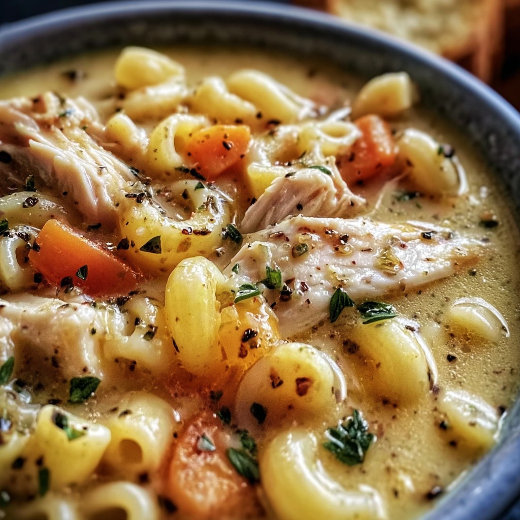 Cozy Chicken Mac Soup – Creamy, Cheesy & Comforting