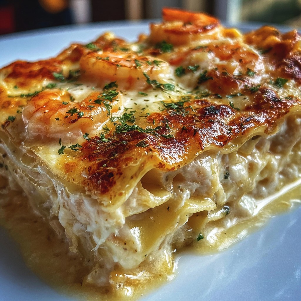Garlic Butter Shrimp Scampi Lasagna – A Bold Seafood Casserole