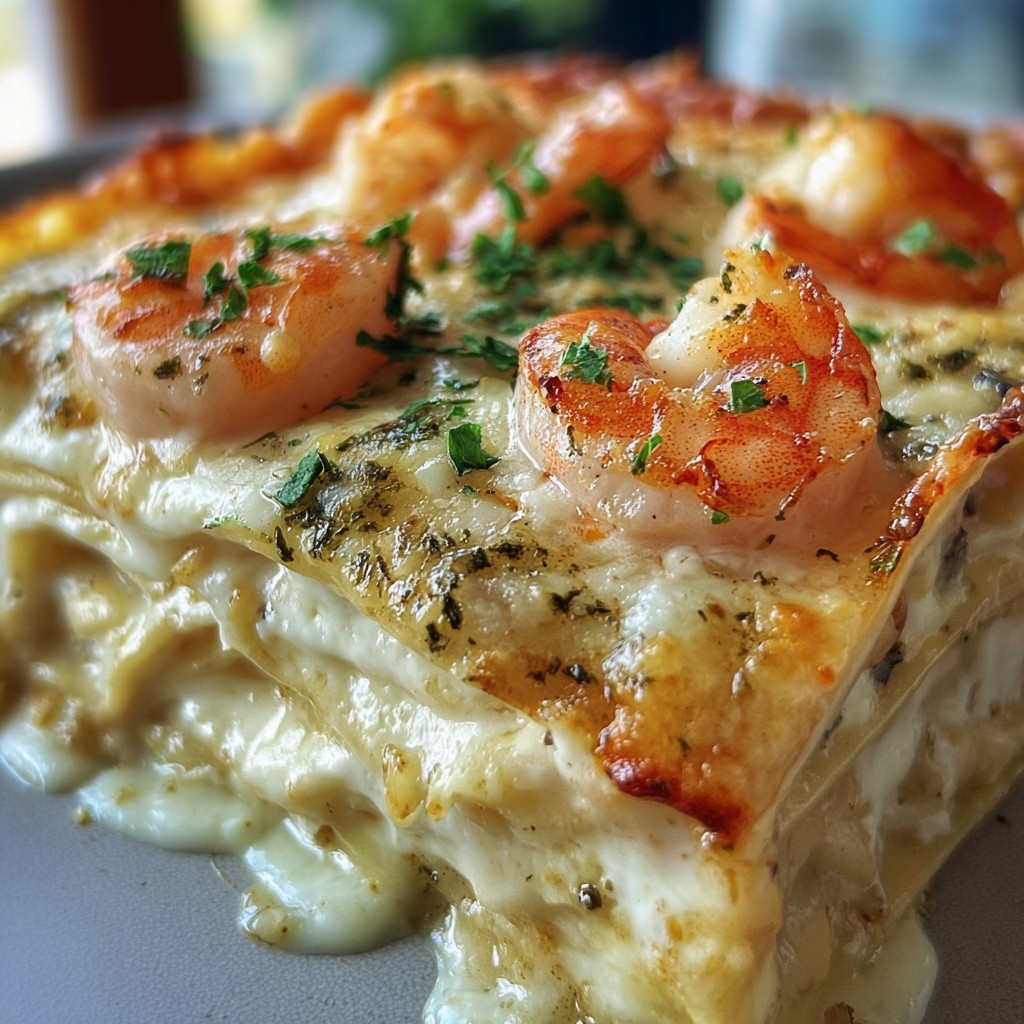 Garlic Butter Shrimp Scampi Lasagna – A Bold Seafood Casserole