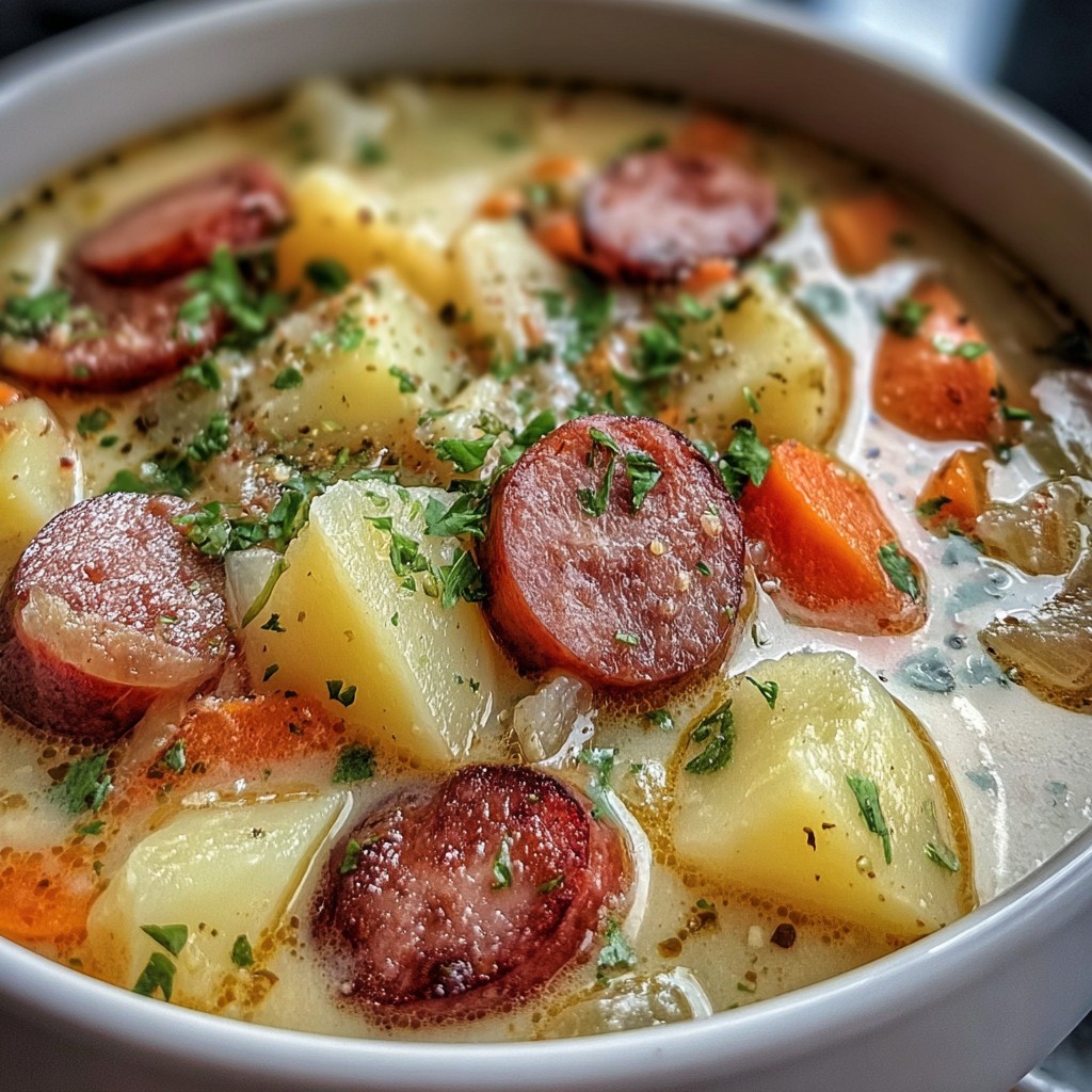 Kielbasa Potato Soup – Smoky, Creamy & Hearty