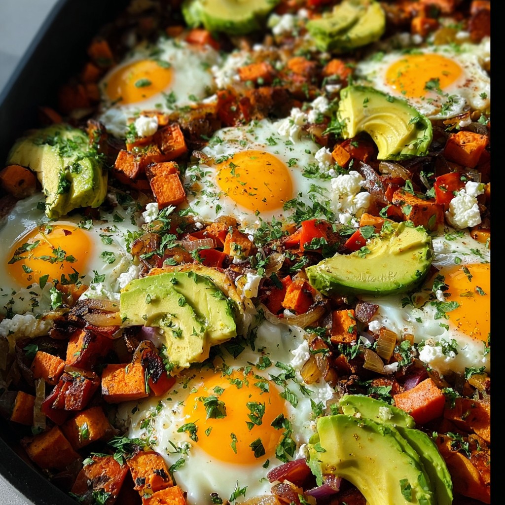 One-Pan Sweet Potato Hash with Baked Eggs – A Brunch Recipe Idea