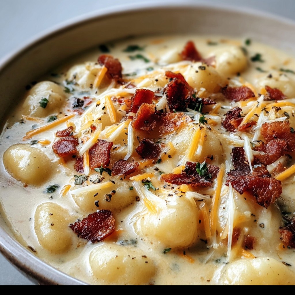 One-Pot Bacon Cheddar Gnocchi Soup – Cozy Dinner Recipe Idea
