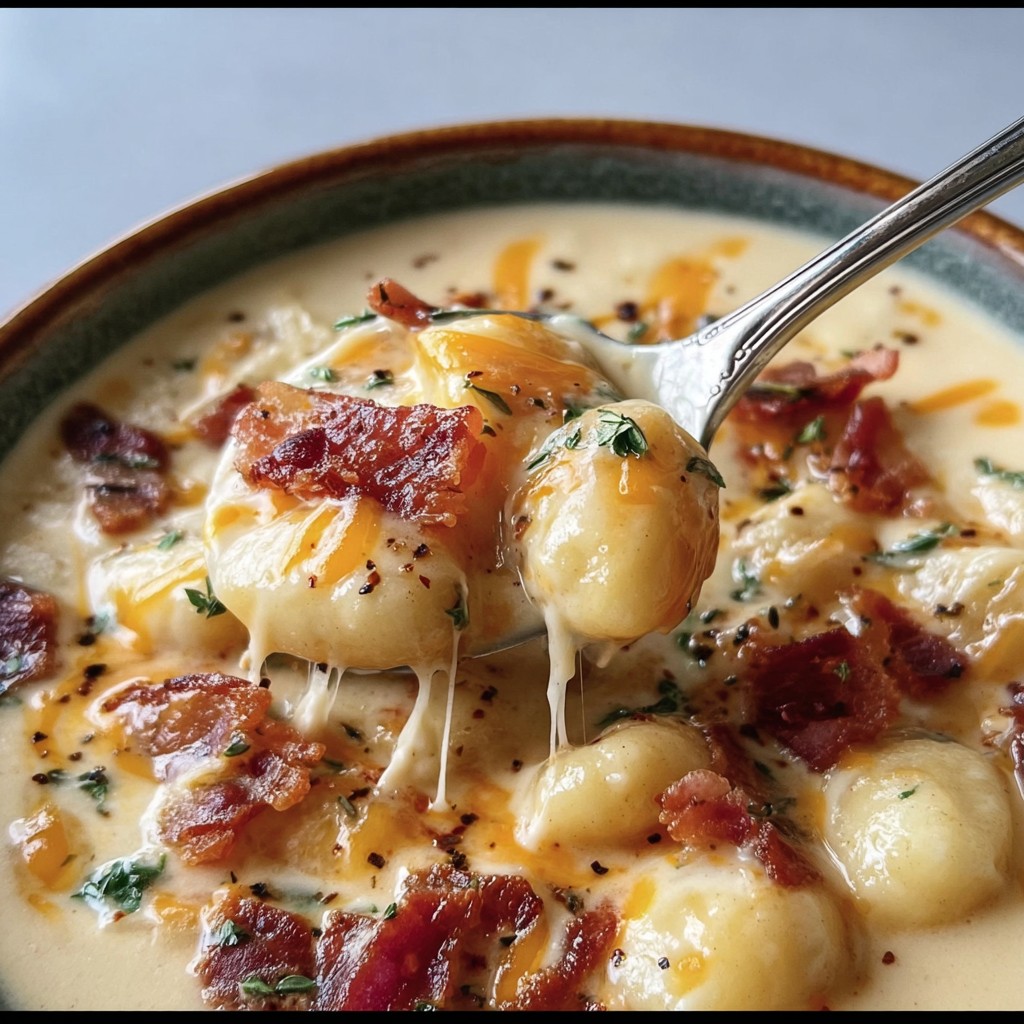 One-Pot Bacon Cheddar Gnocchi Soup – Cozy Dinner Recipe Idea