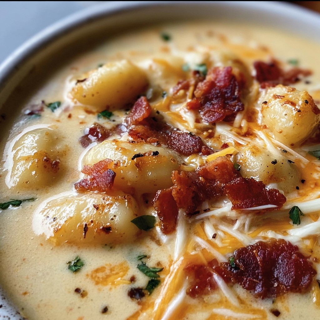 One-Pot Bacon Cheddar Gnocchi Soup – Cozy Dinner Recipe Idea