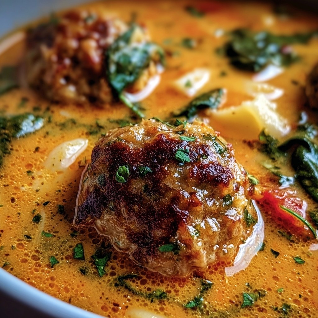 One-Pot Creamy Italian Meatball Soup – So Satisfying!
