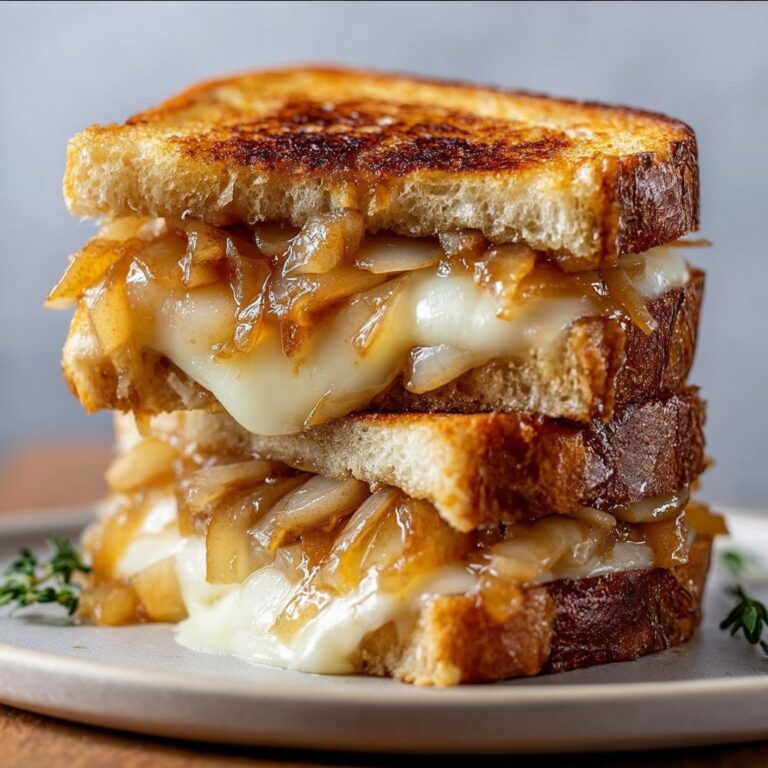 Pear & Apple Grilled Cheese with Caramelized Onions