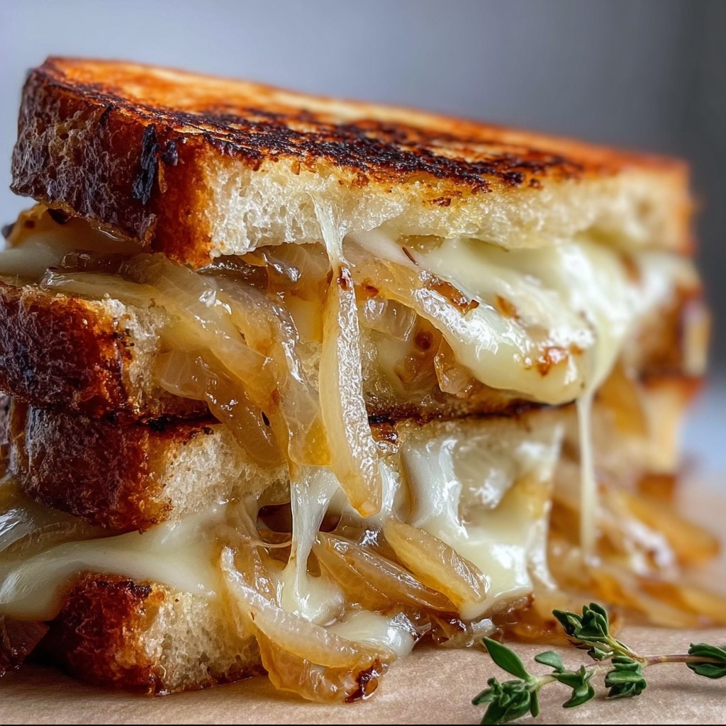 Pear & Apple Grilled Cheese with Caramelized Onions