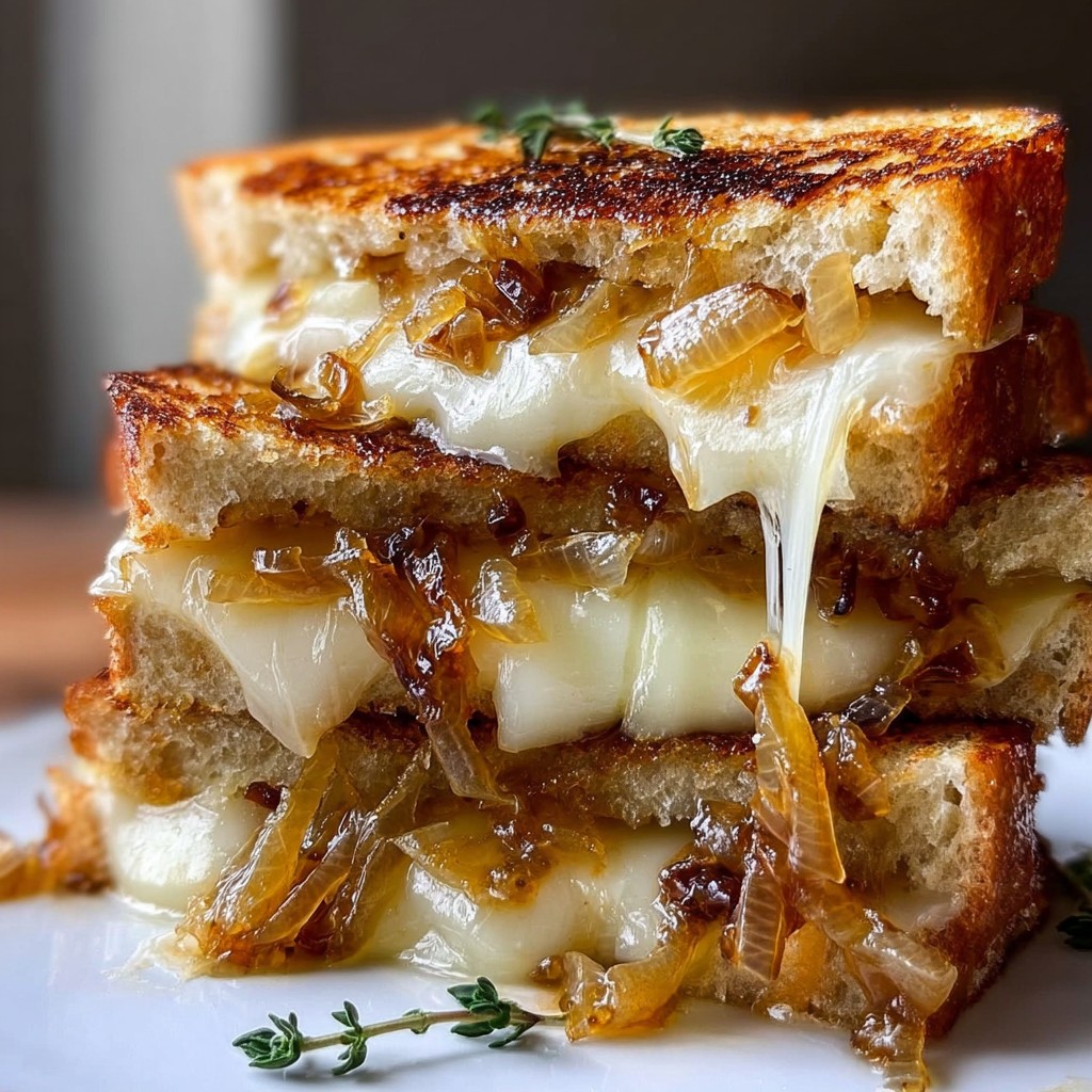 Pear & Apple Grilled Cheese with Caramelized Onions
