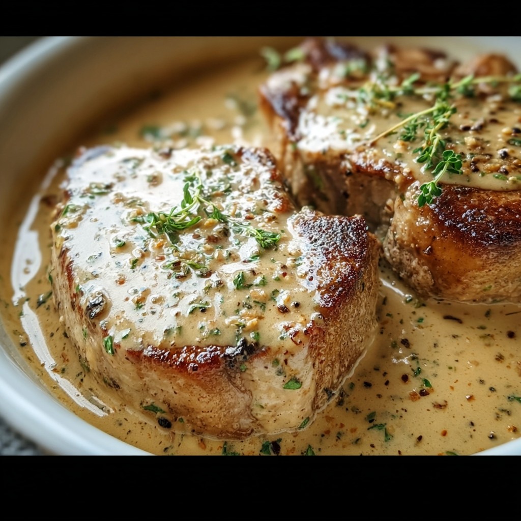 Slow Cooker Pork Chops with Garlic Parmesan Sauce - Slow Cooker Pork Chops