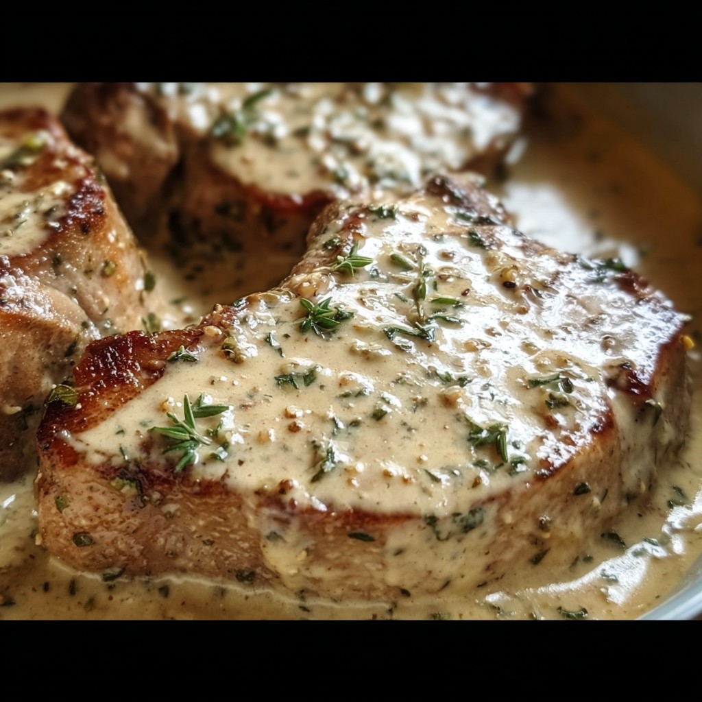 Slow Cooker Pork Chops with Garlic Parmesan Sauce - Slow Cooker Pork Chops