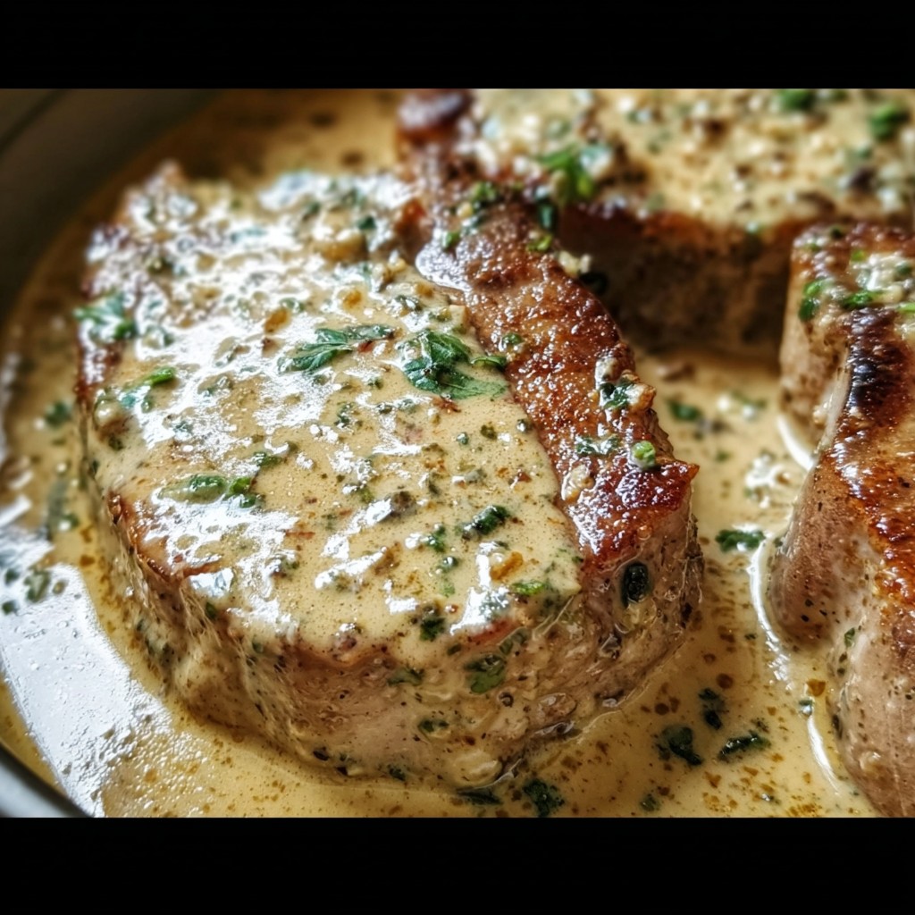 Slow Cooker Pork Chops with Garlic Parmesan Sauce - Slow Cooker Pork Chops