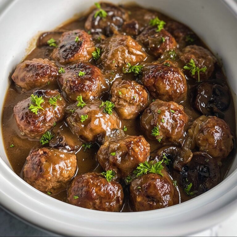Slow Cooker Salisbury Steak Meatballs