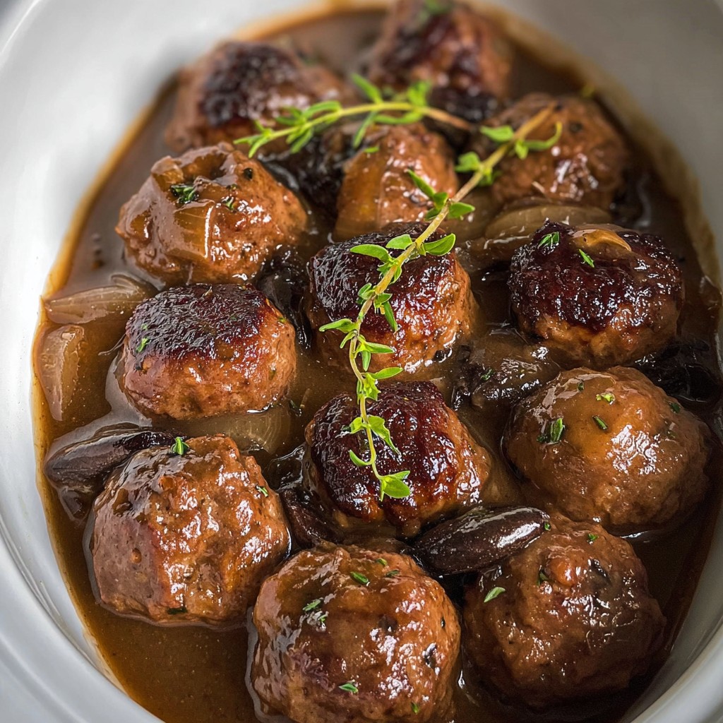 Slow Cooker Salisbury Steak Meatballs