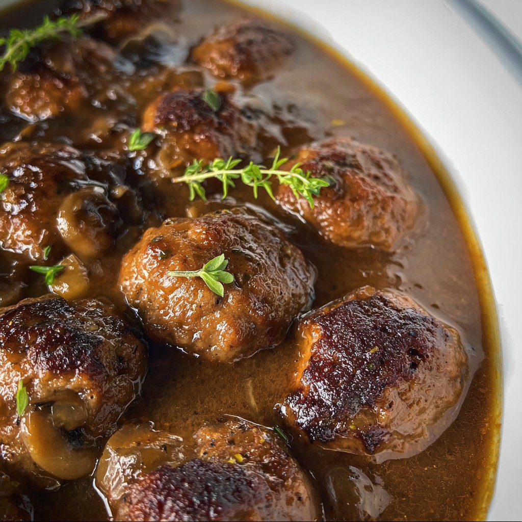 Slow Cooker Salisbury Steak Meatballs