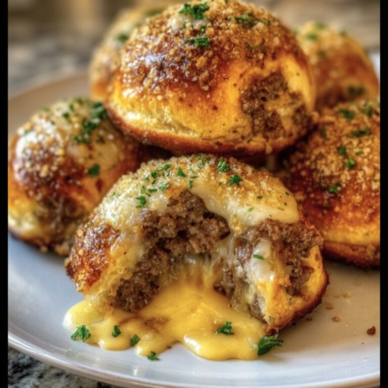 Stuffed Cheeseburger Bombs with Garlic Butter – Game Day Favorite