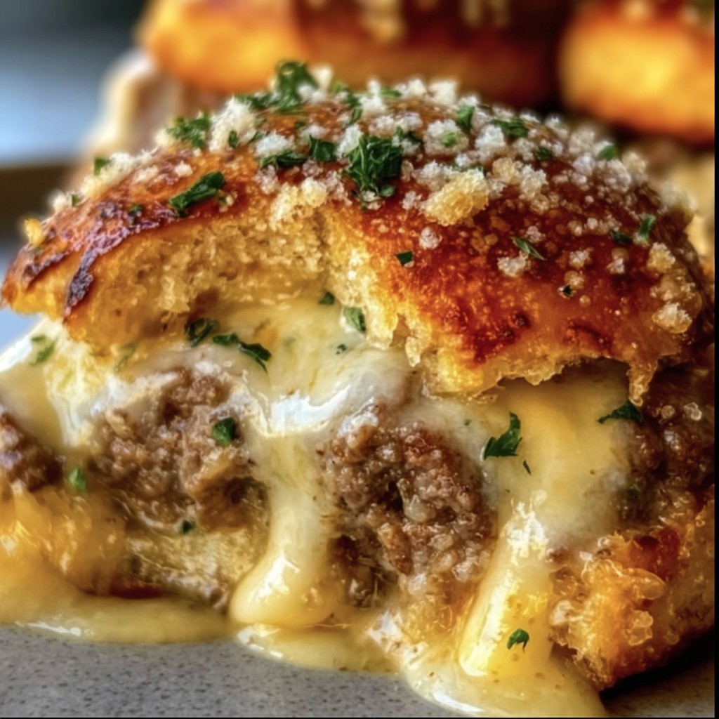 Stuffed Cheeseburger Bombs with Garlic Butter – Game Day Favorite