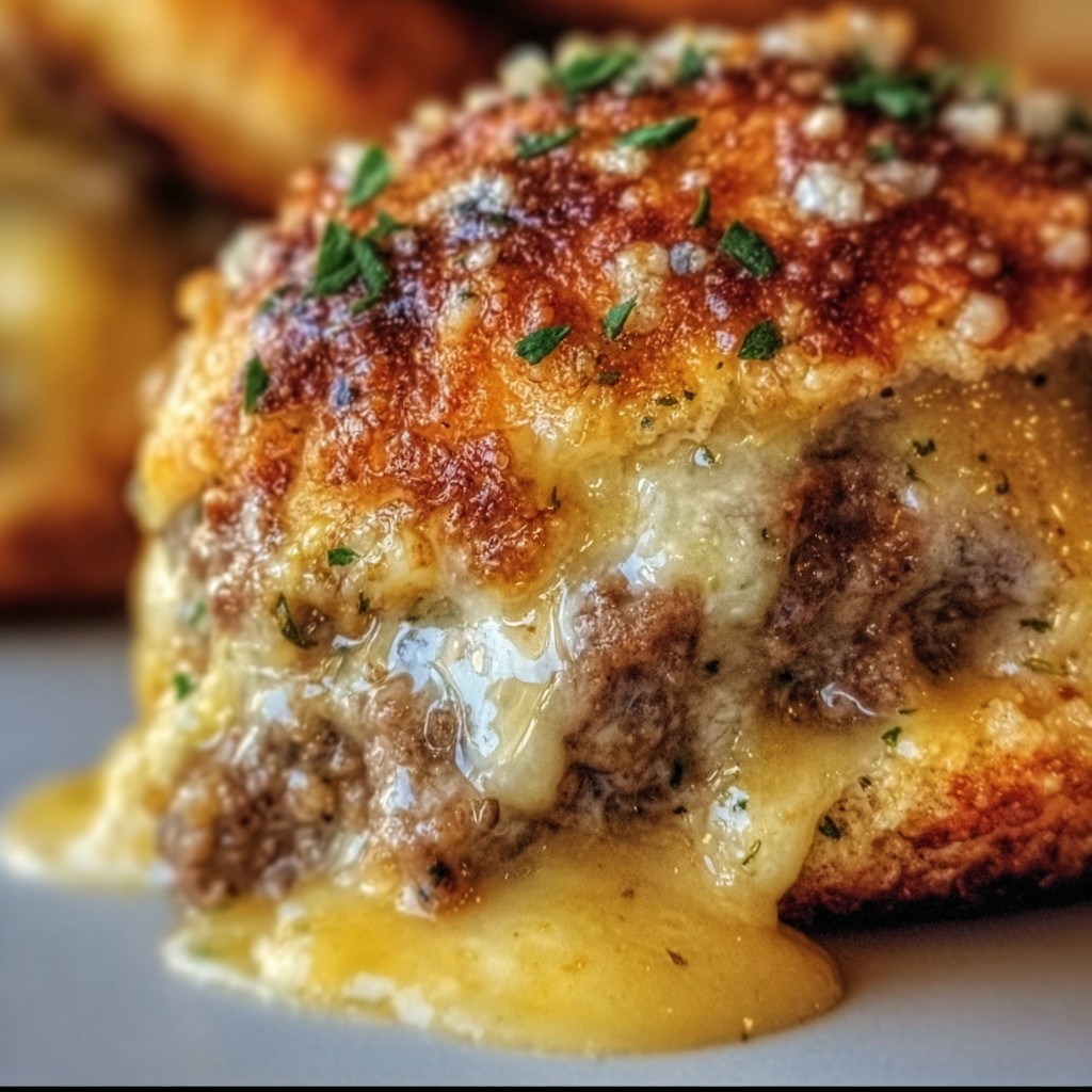 Stuffed Cheeseburger Bombs with Garlic Butter – Game Day Favorite