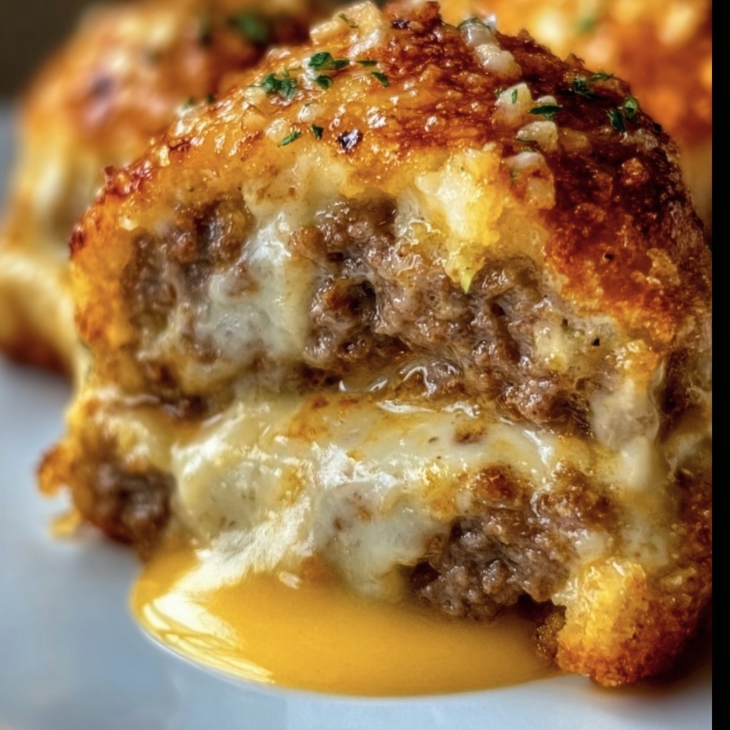 Stuffed Cheeseburger Bombs with Garlic Butter – Game Day Favorite
