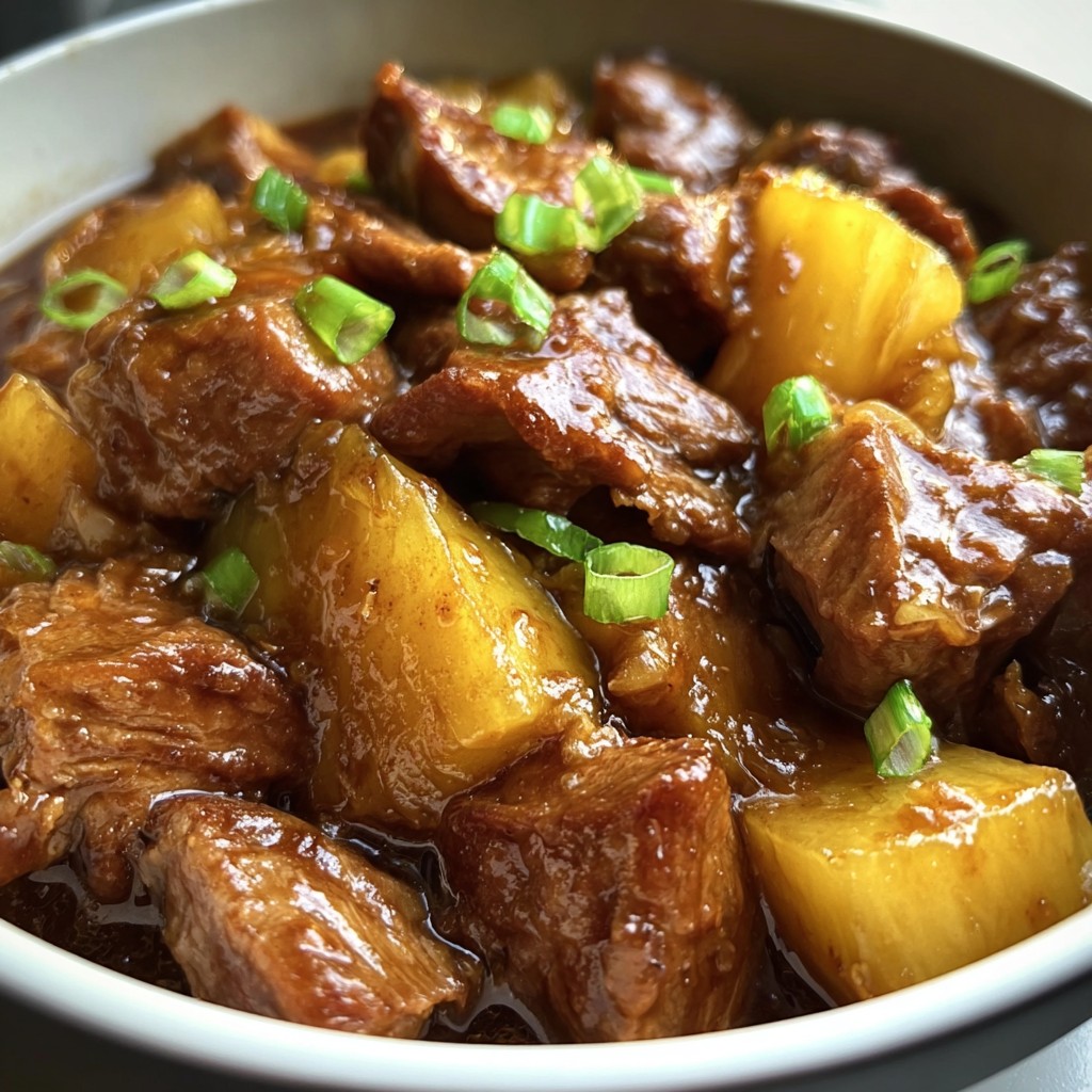 Tender Pineapple Pork in a Slow Cooker