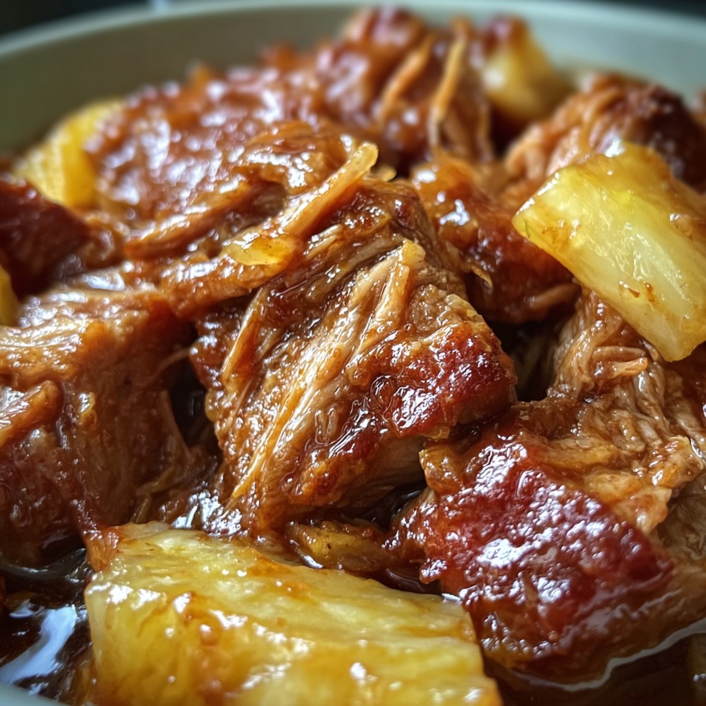 Tender Pineapple Pork in a Slow Cooker